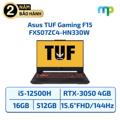 Laptop Asus TUF Gaming F15 FX507ZC4 - HN330W (i5 12500H, 16GB, 512GB, RTX 3050 4GB, Full HD 144Hz, Win11) - 16