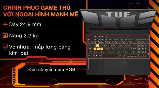 Laptop Asus TUF Gaming F15 FX507ZC4 - HN330W (i5 12500H, 16GB, 512GB, RTX 3050 4GB, Full HD 144Hz, Win11) - 5