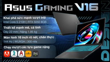 Laptop Asus Gaming V16 V3607VH - RP084W (Core 5 210H, 16GB, 512GB, RTX 5050 8GB, WUXGA 144Hz, Win11) - 6
