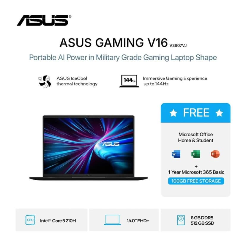 Laptop Asus Gaming V16 V3607VJ - RP071W (Core 5 210H, 16GB, 512GB, RTX 3050 6GB, WUXGA 144Hz, Win11) - Giá rẻ nhất hôm nay - Ảnh 17