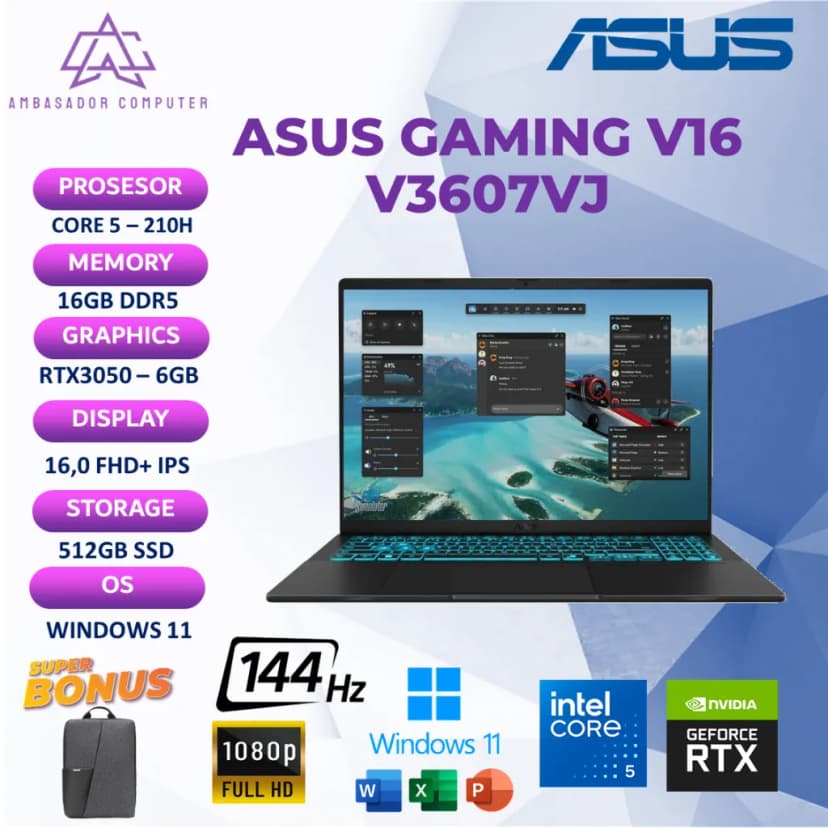 Laptop Asus Gaming V16 V3607VJ - RP071W (Core 5 210H, 16GB, 512GB, RTX 3050 6GB, WUXGA 144Hz, Win11) - Giá rẻ nhất hôm nay - Ảnh 4