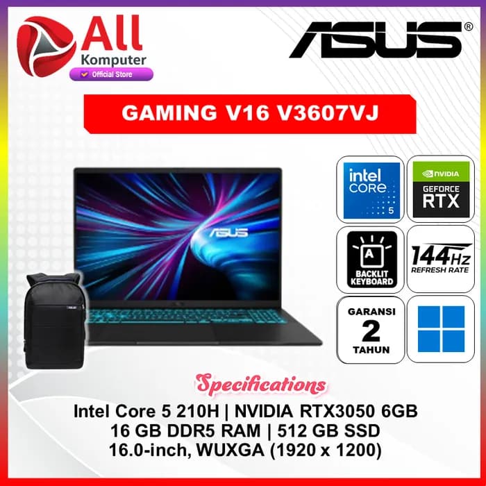 Laptop Asus Gaming V16 V3607VJ - RP071W (Core 5 210H, 16GB, 512GB, RTX 3050 6GB, WUXGA 144Hz, Win11) - Giá rẻ nhất hôm nay - Ảnh 5
