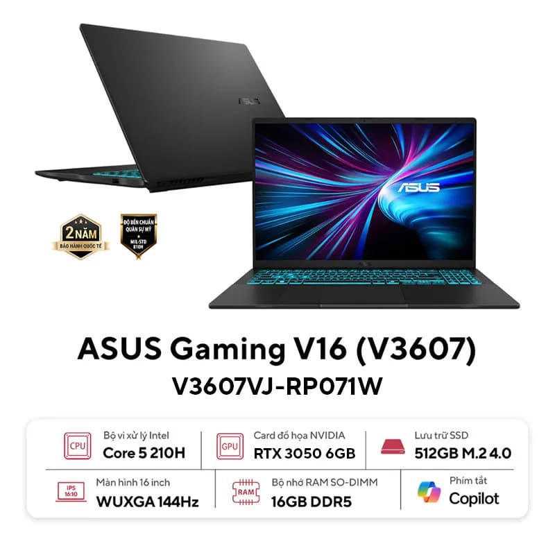 Laptop Asus Gaming V16 V3607VJ - RP071W (Core 5 210H, 16GB, 512GB, RTX 3050 6GB, WUXGA 144Hz, Win11) - Giá rẻ nhất hôm nay - Ảnh 7