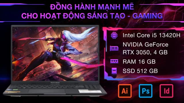 Laptop Asus Gaming Vivobook K3605VC - RP364W (i5 13420H, 16GB, 512GB, RTX 3050 4GB, WUXGA 144Hz, Win11) - 20