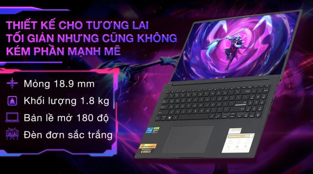 Laptop Asus Gaming Vivobook K3605VC - RP364W (i5 13420H, 16GB, 512GB, RTX 3050 4GB, WUXGA 144Hz, Win11) - 4