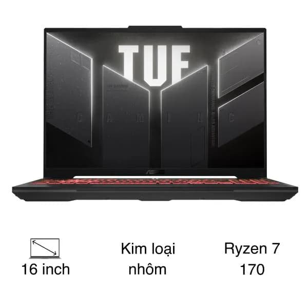 Laptop Asus TUF Gaming A16 FA607NUQ - RL007W (R7 170, 16GB, 512GB, RTX 4050 6GB, Full HD+ 144Hz, Win11) - Giá rẻ nhất hôm nay - Ảnh 1