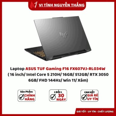 Laptop Asus TUF Gaming F16 FX607VJ - RL034W (Core 5 210H, 16GB, 512GB, RTX 3050 6GB, Full HD+ 144Hz, Win11) - 14