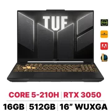 Laptop Asus TUF Gaming F16 FX607VJ - RL034W (Core 5 210H, 16GB, 512GB, RTX 3050 6GB, Full HD+ 144Hz, Win11) - 6