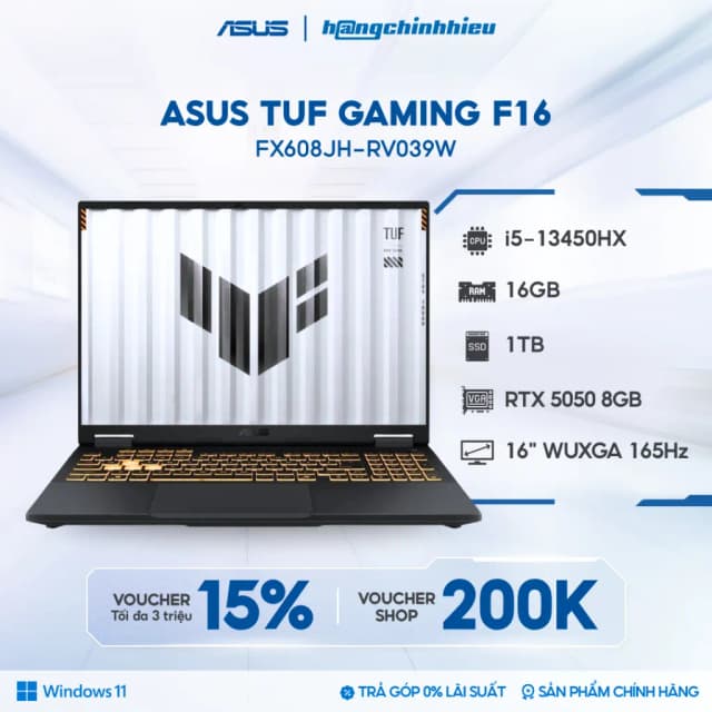 Top 1 so sánh giá Laptop Asus TUF Gaming F16 FX608JHR - RV160W (i5 14450HX, 16GB, 512GB, RTX 5050 8GB, WUXGA 165Hz, Win11) - Tìm sản phẩm giá rẻ nhất - Ảnh 11