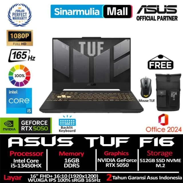 Top 1 so sánh giá Laptop Asus TUF Gaming F16 FX608JHR - RV160W (i5 14450HX, 16GB, 512GB, RTX 5050 8GB, WUXGA 165Hz, Win11) - Tìm sản phẩm giá rẻ nhất - Ảnh 7