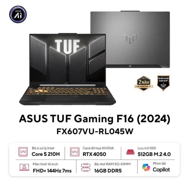 So sánh giá Laptop Asus TUF Gaming FX607VU - RL045W (Core 5 210H, 16GB, 512GB, RTX 4050 6GB, Full HD+ 144Hz, Win11) rẻ nhất? - Ảnh 4