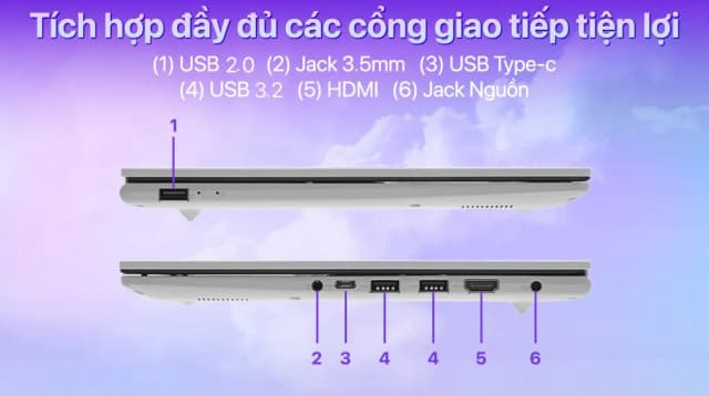 Laptop Asus Vivobook 14 X1404VA - EB155WS (Core 5 120U, 16GB, 512GB, Full HD, OfficeH24+365, Win11) - 14