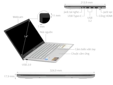 Laptop Asus Vivobook 14 X1404V - NK050W (i5 1335U, 16GB, 512GB, Full HD, Win11) - 5