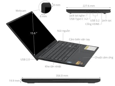 Laptop Asus Vivobook 15 OLED A1505VA - L1341W (i5 13500H, 16GB, 512GB, Full HD OLED, Win11) - 8
