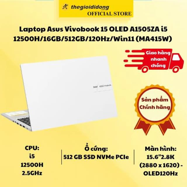 Laptop Asus Vivobook 15 OLED A1505ZA - MA415W (i5 12500H, 16GB, 512GB, 2.8K OLED 120Hz, Win11) - 11