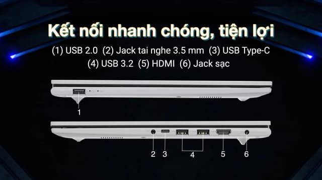 Laptop Asus Vivobook 15 X1504VA - BQ3394W (i3 1315U, 8GB, 512GB, Full HD, Win11) - 12