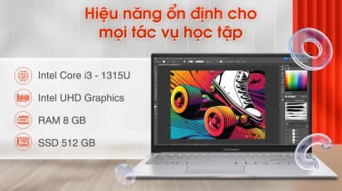 Laptop Asus Vivobook 15 X1504VA - NJ1634W (i3 1315U, 8GB, 512GB, Full HD, Win11) - 18