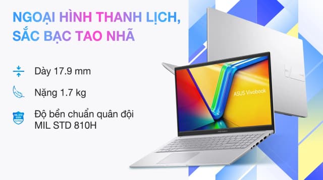 Laptop Asus Vivobook 15 X1504VA - BQ2225WS (i5 1334U, 16GB, 512GB, Full HD, OfficeH24+365, Win11) - 2