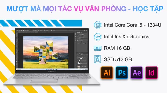 Laptop Asus Vivobook 15 X1504VA - BQ2225WS (i5 1334U, 16GB, 512GB, Full HD, OfficeH24+365, Win11) - 11