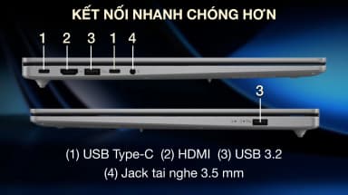 Laptop Asus Vivobook 16 A1607CA - MB038WS (Ultra 5 225H, 16GB, 512GB, WUXGA, OfficeH24+365, Win11) - 12