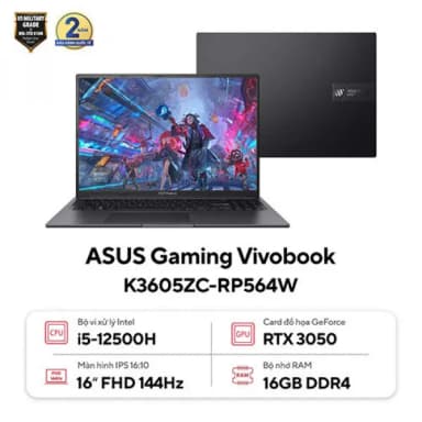 Laptop Asus Gaming Vivobook K3605ZC - RP629W (i5 12500H, 16GB, 512GB, RTX 3050 4GB, WUXGA 144Hz, Win11) - 11