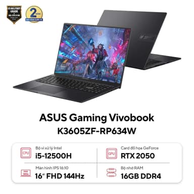 Laptop Asus Gaming Vivobook K3605ZF - RP745W (i5 12500H, 16GB, 512GB, RTX 2050 4GB, WUXGA 144Hz, Win11) - 3