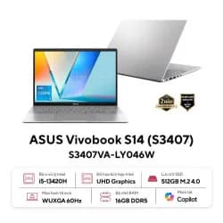 Laptop Asus Vivobook S14 S3407VA - LY146W (Core 5 210H, 16GB, 512GB, WUXGA, Win11) - 13