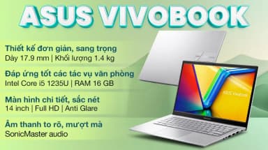 Laptop Asus Vivobook 14 X1404ZA - NK376W (i5 1235U, 16GB, 512GB, Full HD, Win11) - 3