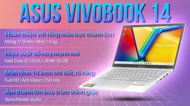Laptop Asus Vivobook 14 X1404VA - NK771WS (i5 1334U, 16GB, 512GB, Full HD, OfficeH24+365, Win11) - 3