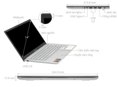 Laptop Asus Vivobook 14 X1404VA - NK771WS (i5 1334U, 16GB, 512GB, Full HD, OfficeH24+365, Win11) - 5