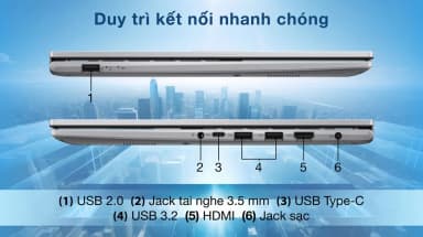 Laptop Asus Vivobook 15 X1504VA - BQ185WS (Core 5 120U, 16GB, 512GB, Full HD, OfficeH24+365, Win11) - 12