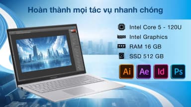 Laptop Asus Vivobook 15 X1504VA - BQ185WS (Core 5 120U, 16GB, 512GB, Full HD, OfficeH24+365, Win11) - 10