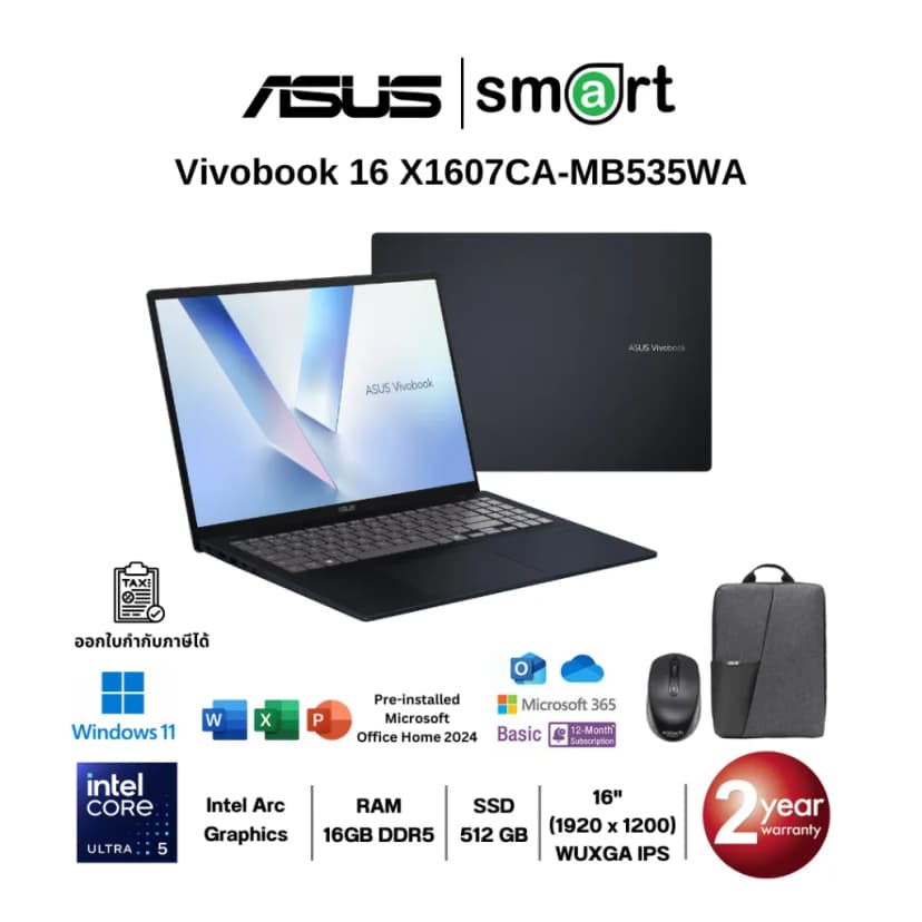Laptop Asus VivoBook 16 X1607CA - MB980W (Ultra 5 225H, 16GB, 512GB, WUXGA, Win11) - Giá rẻ nhất hôm nay - Ảnh 2