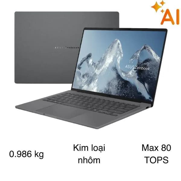 Laptop Asus Zenbook A14 UX3407NA - QD254W (X2E 88 100, 32GB, 1TB, WUXGA OLED, Win11) - Giá rẻ nhất hôm nay - Ảnh 1