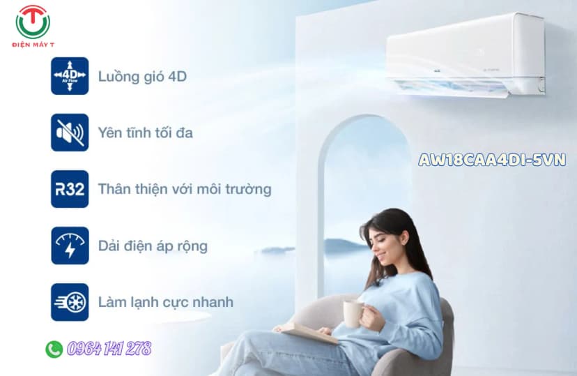 Máy lạnh AUX Inverter 2 HP AW18CAA4DI-5VN - Giá rẻ nhất hôm nay - Ảnh 12