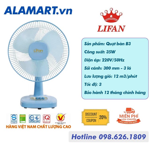 So sánh giá Quạt bàn Lifan 3 cánh B-212 35W rẻ nhất? - Ảnh 9