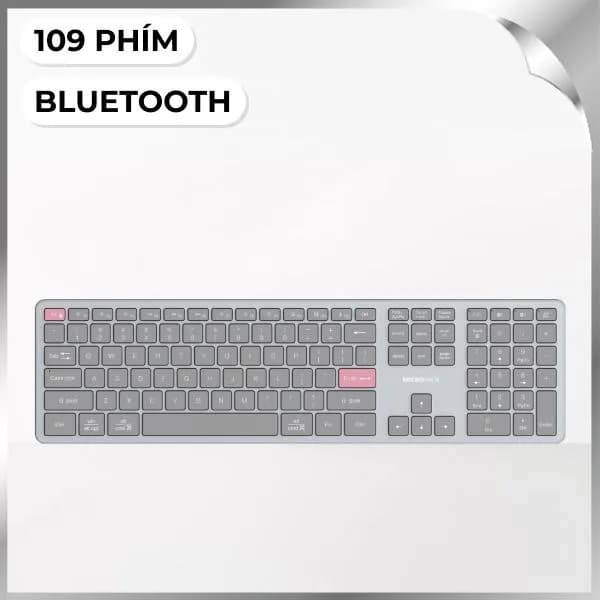 Bàn Phím Bluetooth MicroPack K-310W - Xám - Giá rẻ nhất hôm nay - Ảnh 1