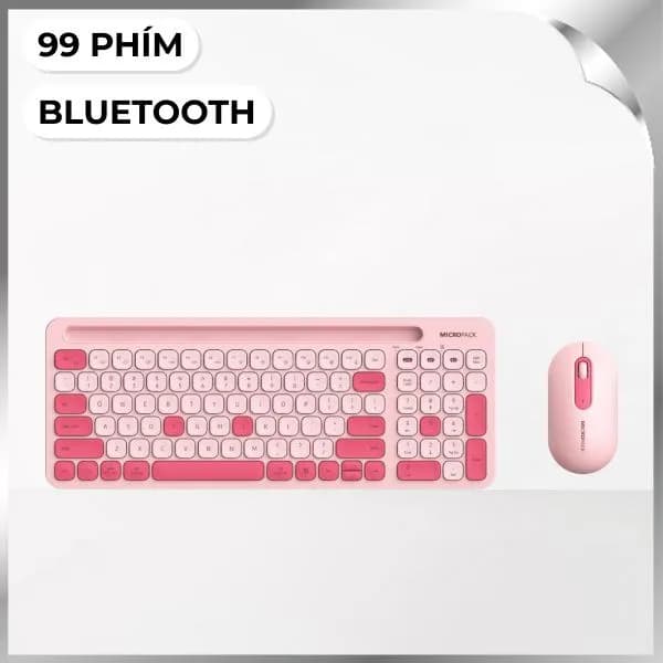 Bàn Phím Bluetooth MicroPack KM-238W - Hồng - Giá rẻ nhất hôm nay - Ảnh 1