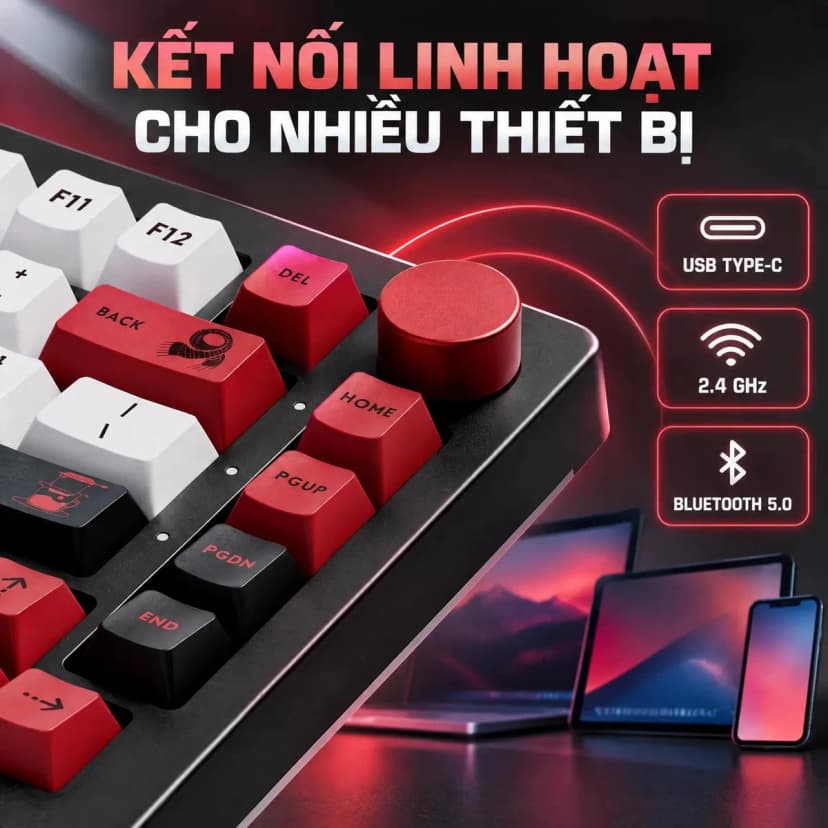 Bàn Phím Cơ Bluetooth AKKO 5075B Plus World Tour Viet Nam - Giá rẻ nhất hôm nay - Ảnh 3