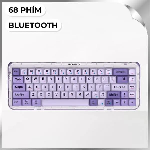 Bàn Phím Cơ Bluetooth MicroPack K-168WM - Tím - Ảnh 4