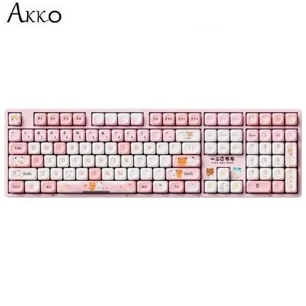 Bàn Phím Cơ Không Dây Akko 3108 RF V3 Yier and Bubu Frost Pink - Ảnh 1