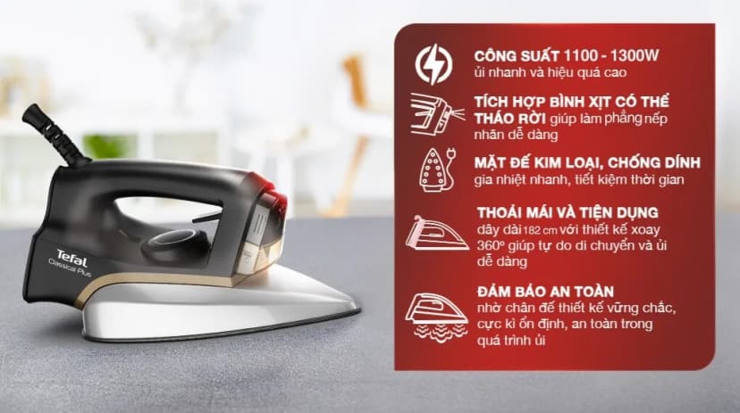So sánh giá Bàn ủi khô Tefal FS3120L0 1300W - Tìm sản phẩm giá rẻ nhất - Ảnh 2