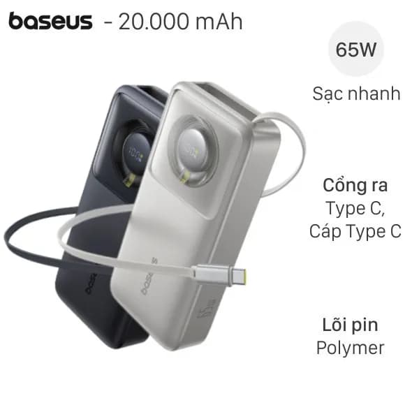 Pin sạc dự phòng 20000mAh Type C PD QC 3.0 22.5W Baseus Qpow 3 Ultra PPFLS-2022 kèm Cáp Lightning và Type C - Giá rẻ nhất hôm nay - Ảnh 18