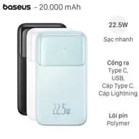 Pin sạc dự phòng 20000mAh Type C PD QC 3.0 22.5W Baseus Qpow 3 Ultra PPFLS-2022 kèm Cáp Lightning và Type C - Giá rẻ nhất hôm nay - Ảnh 8