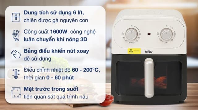 So sánh giá Nồi chiên không dầu Bear 6 lít BAF-P63W1 rẻ nhất? - Ảnh 11