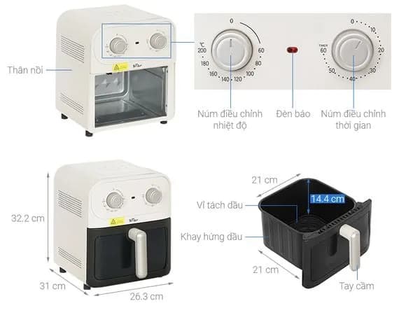 So sánh giá Nồi chiên không dầu Bear 6 lít BAF-P63W1 rẻ nhất? - Ảnh 6