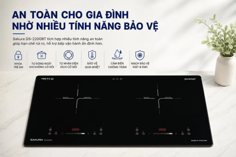 Bếp điện từ đôi Sakura DS-2200BT 4000W - Giá rẻ nhất hôm nay - Ảnh 3