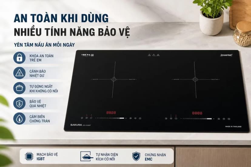 Bếp điện từ đôi Sakura DS-2550BT 5000W - Giá rẻ nhất hôm nay - Ảnh 5