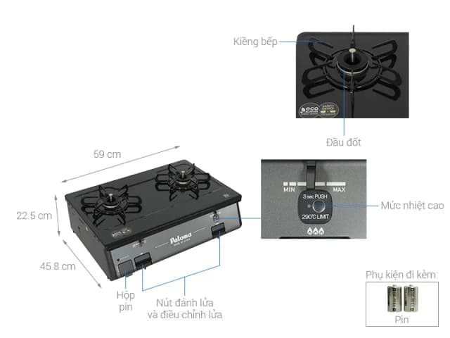 So sánh giá Bếp gas đôi Paloma PA-211B-R(VN) rẻ nhất? - Ảnh 4