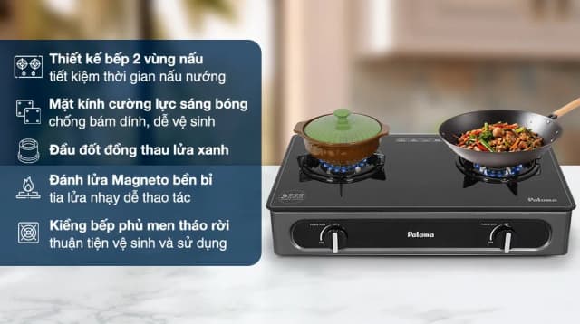 So sánh giá Bếp gas đôi Paloma PA-V73GB rẻ nhất? - Ảnh 3